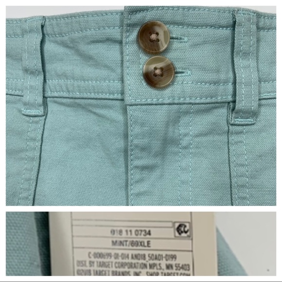 A New Day High Rise Mint Green Double Button Large Pocket Preppy Shorts Nwt - Picture 14 of 16